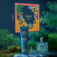 Versace Eros 3 Pcs Set For Men: 3.4 Eau De Toilette Spray + 5 ML Eau De Toilette Mini + 5 OZ Shower Gel