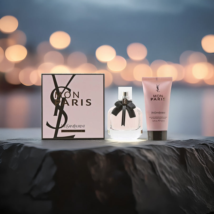 Yves Saint Laurent Mon Paris 2 Pcs Set: 1.6 Eau De Parfum Spray + 1.6 Body Lotion
