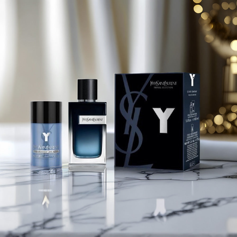 Yves Saint Laurent Y By YSL 2Pc Set For Men: 3.4 Eau De Parfum Spray + 2.5 Deodorant Stick